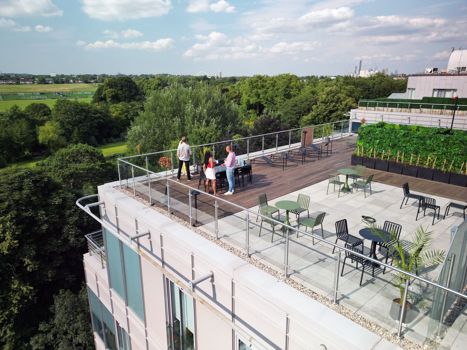Green building with planted facade