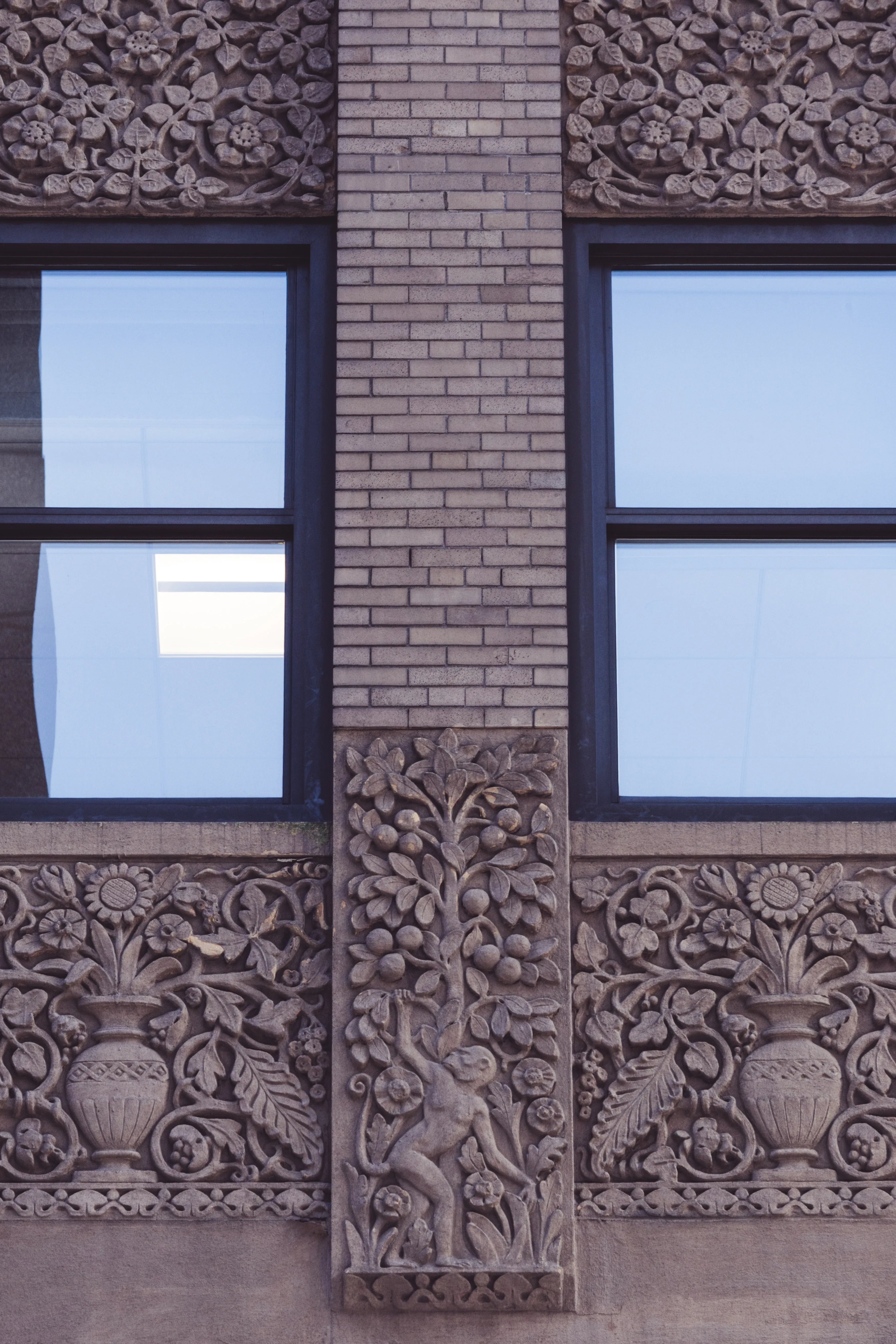 Ornate carved stone facade detail